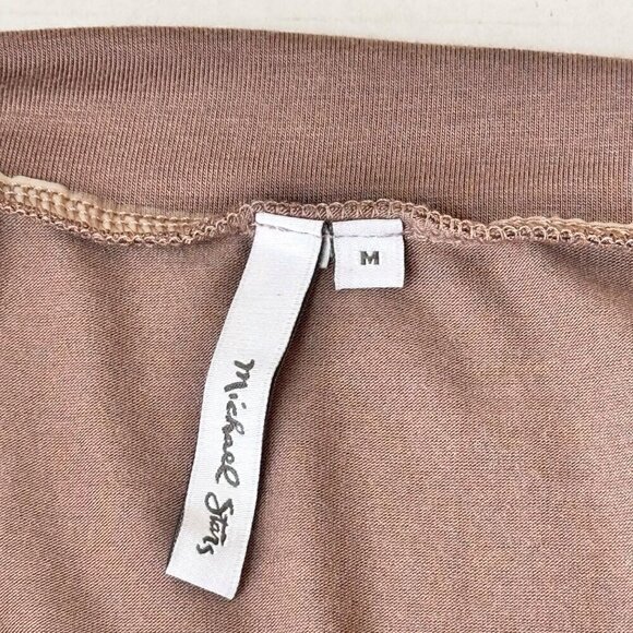 Michael Stars Skirt Sz.M Tan Modal Jersey Wide Waistband Above Knee Neutral - Picture 6 of 11